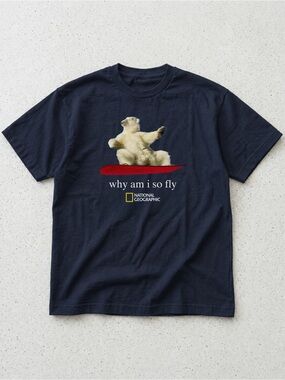 National Geographic Navy 'Why Am I So Fly' Polar Bear Graphic Tee